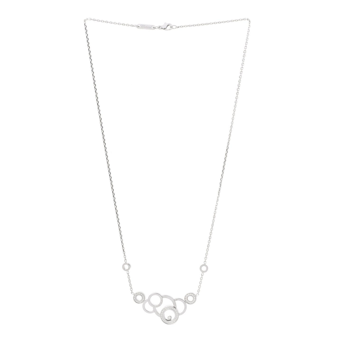 18K White Gold Diamond Happy Bubbles Necklace