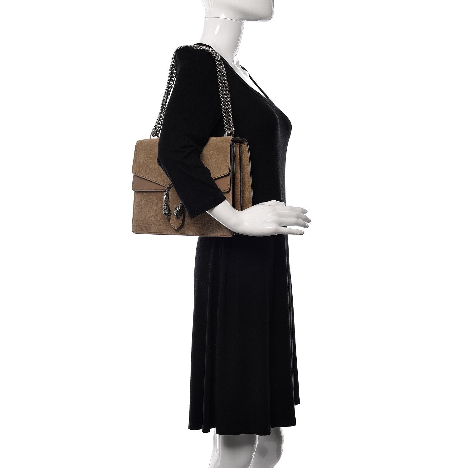 Gucci Suede Medium Dionysus Shoulder Bag Taupe 2 of 10