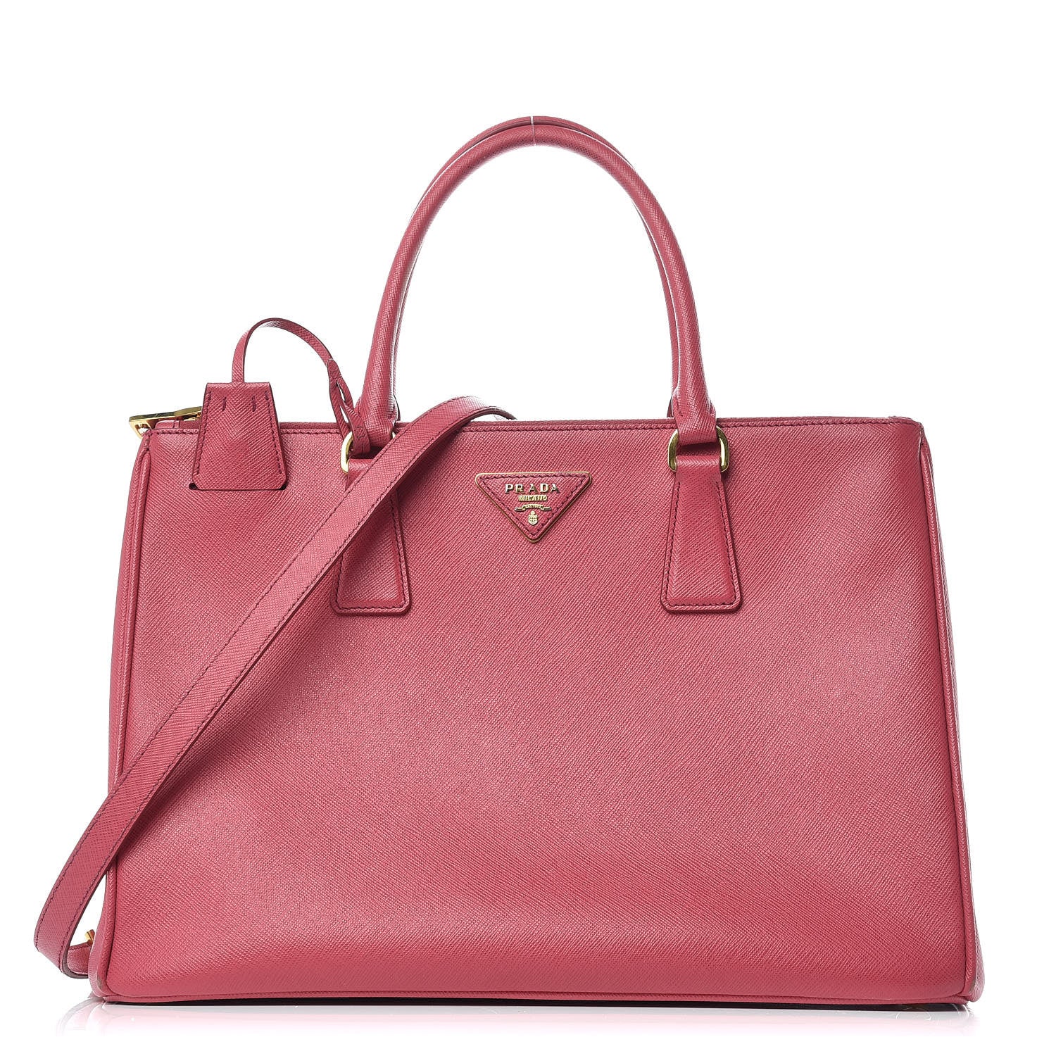 Prada Saffiano Medium Galleria Double Zip Tote Fuxia 1 of 11