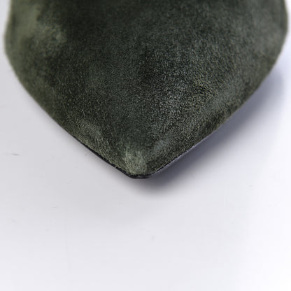 Saint Laurent Suede Era Over The Knee Boots 39 Army Green 7 of 8