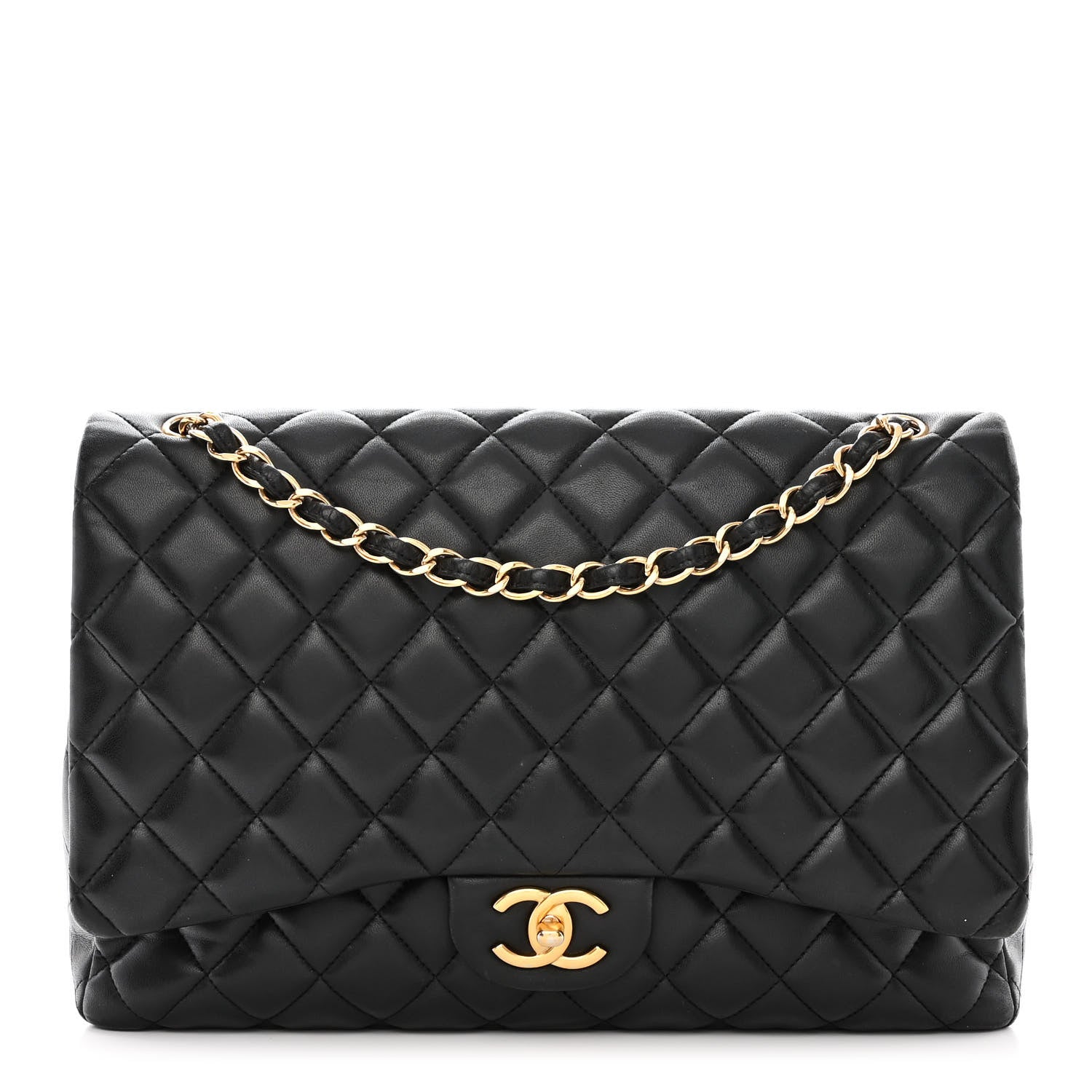 Chanel Lambskin Quilted Maxi Double Flap Black 1 of 15