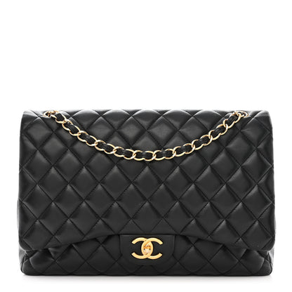 Chanel Lambskin Quilted Maxi Double Flap Black 1 of 15