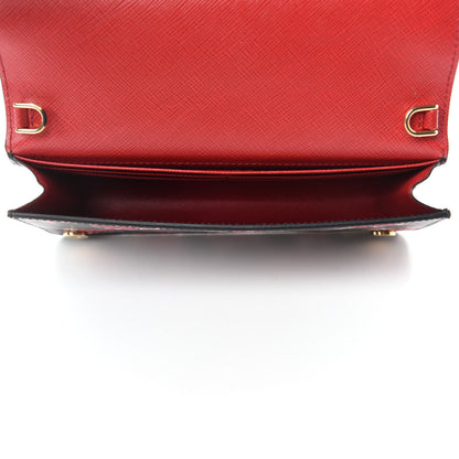 Prada X UNIVERSAL STUDIOS Saffiano Frankenstein Rose Chain Wallet Lacca 5 of 11