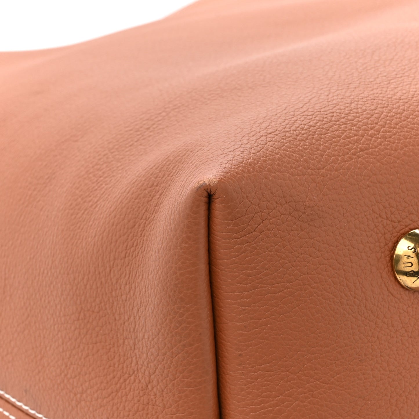 Grained Calfskin Low Key Hobo MM Cognac