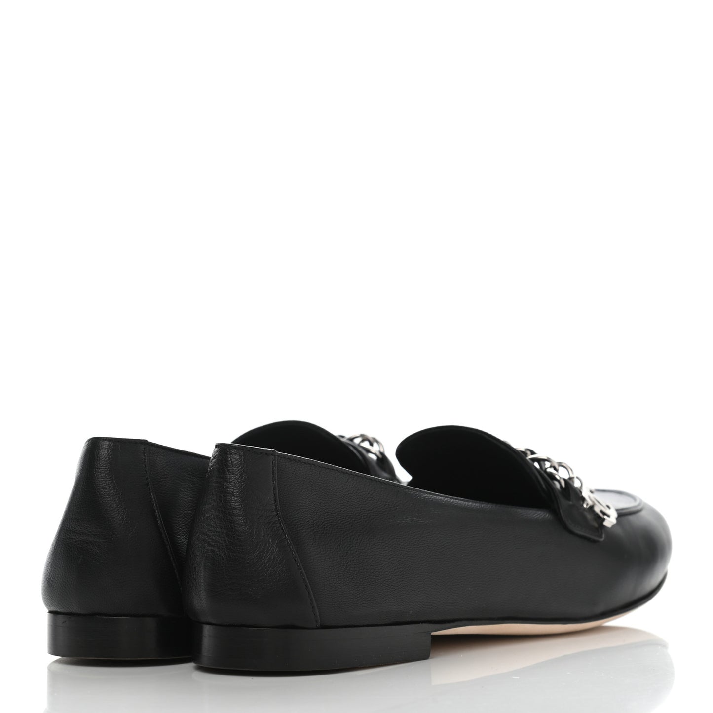 Lambskin CC Chain Mocassin Loafers 36.5 Black