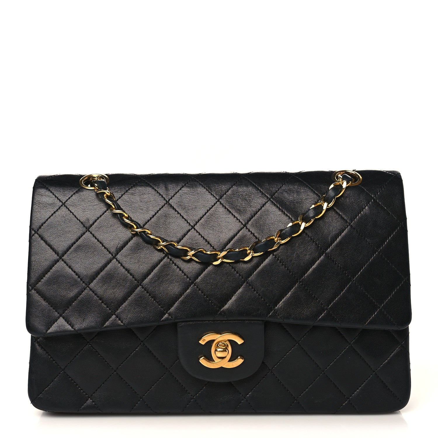 Chanel Lambskin Quilted Medium Double Flap Black 1 of 10