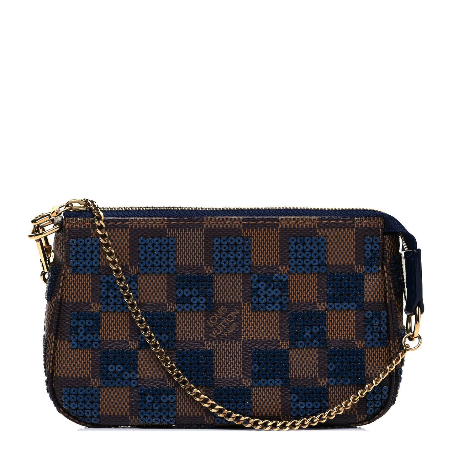 Damier Paillettes Mini Pochette Accessories Blue