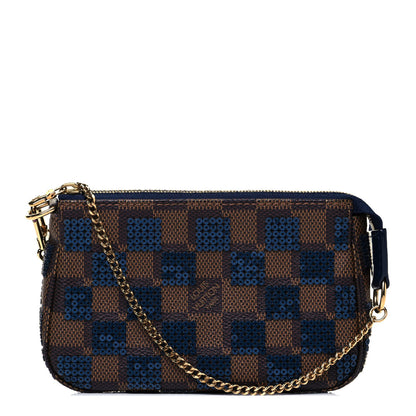 Louis Vuitton Damier Paillettes Mini Pochette Accessories Blue 1 of 9