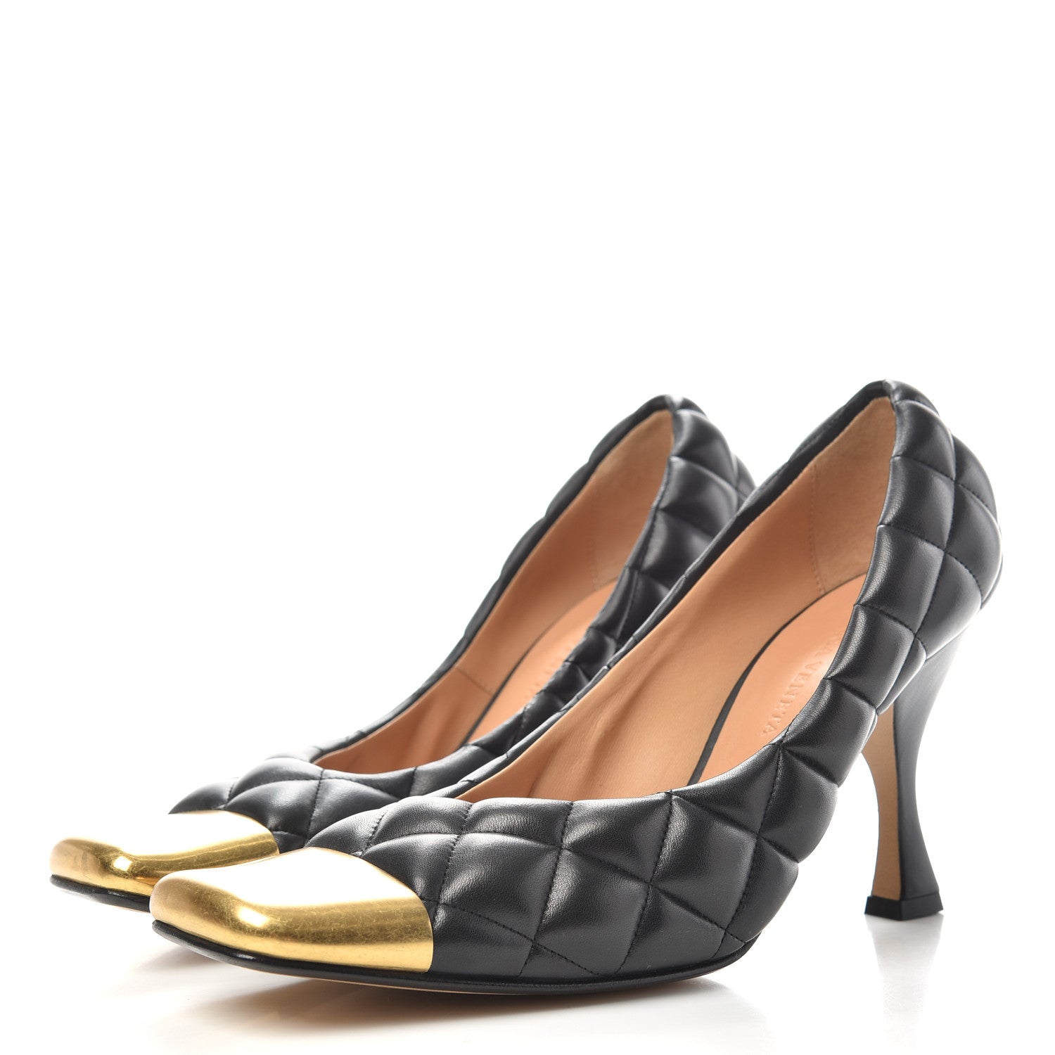 Bottega Veneta Nappa Matelasse Captoe Pumps 37 Black 3 of 9