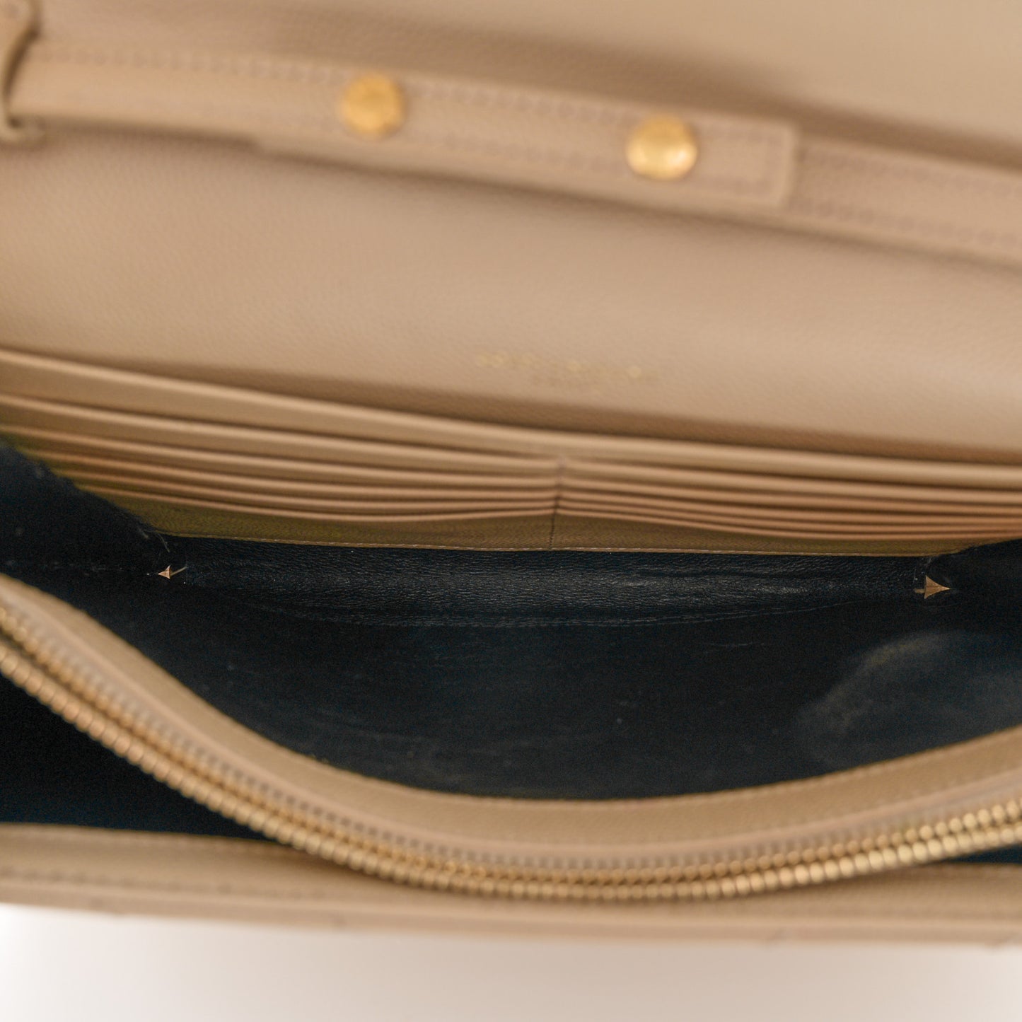 Grain De Poudre Matelasse Chevron Monogram Chain Wallet Nude Powder