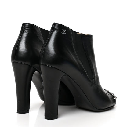 Chanel Lambskin Chain Ankle Boots 40 Black 4 of 10