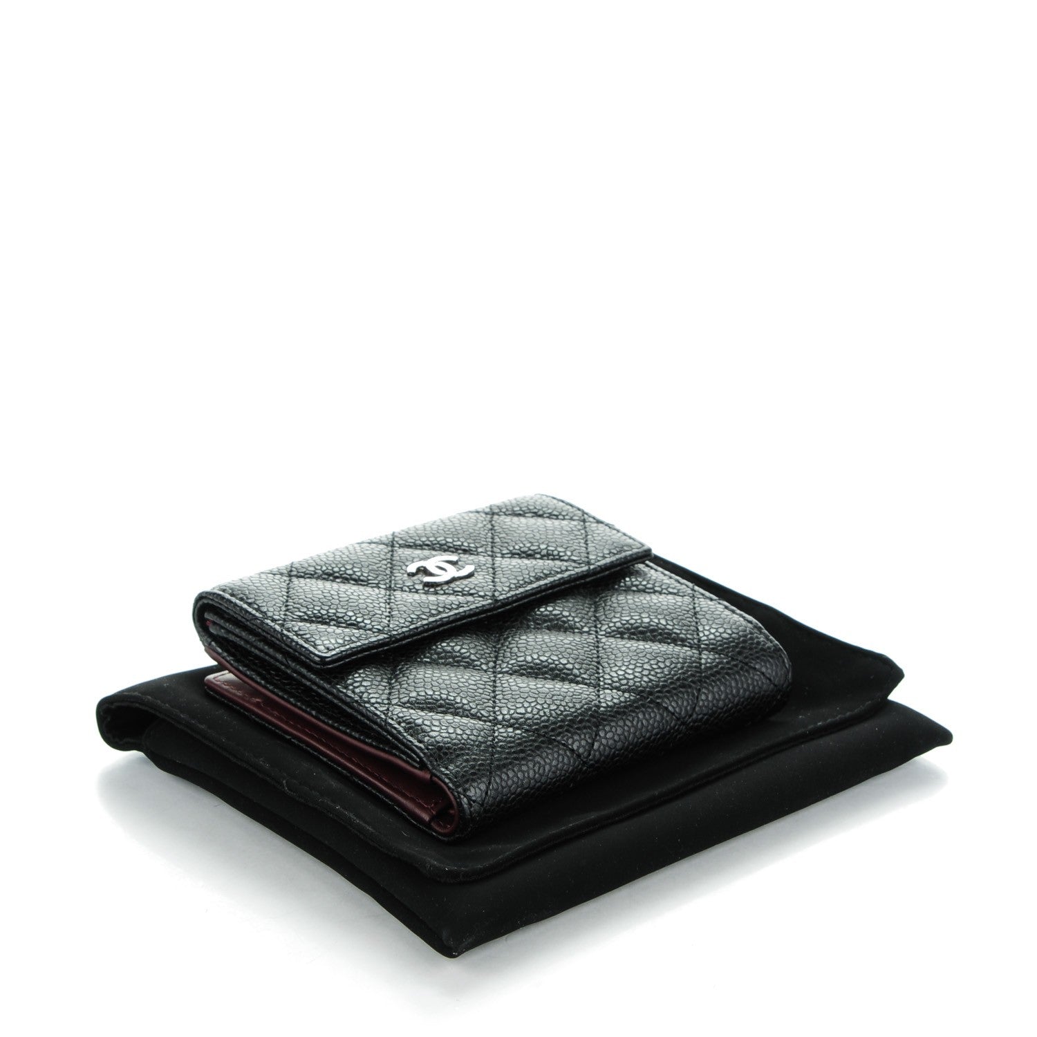 Chanel Caviar Quilted Compact French Flap Wallet Black 4 of 8