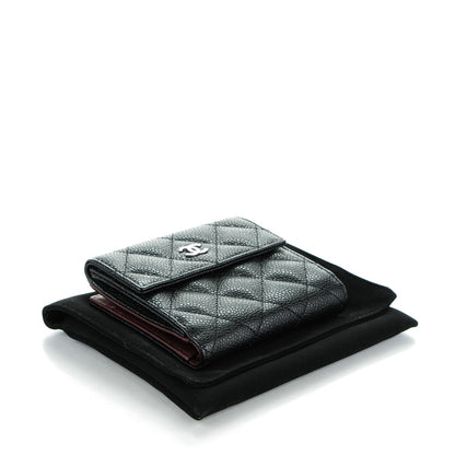 Chanel Caviar Quilted Compact French Flap Wallet Black 4 of 8