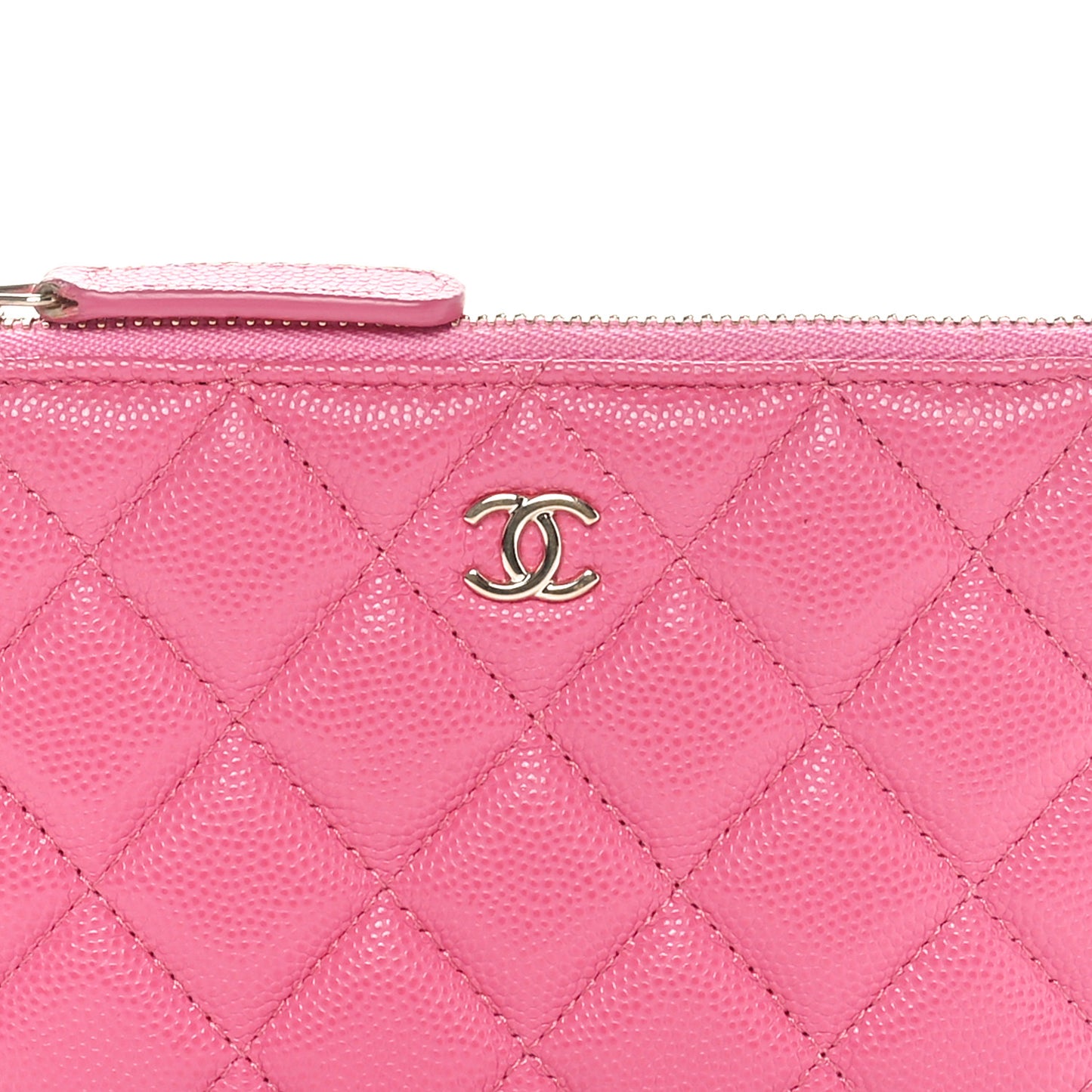 Caviar Quilted Small Cosmetic Case Pink