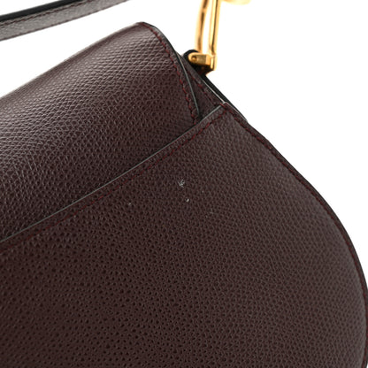 Christian Dior Grained Calfskin Mini Saddle Bag Plum 11 of 12
