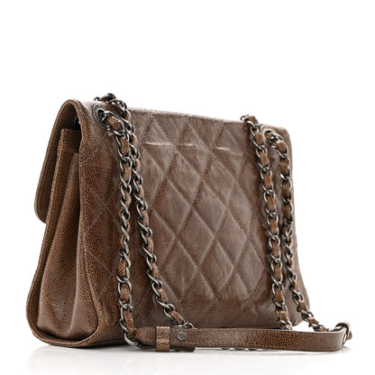 Chanel Crumpled Grained Calfskin Medium CC Crave Flap Brown 3 of 10