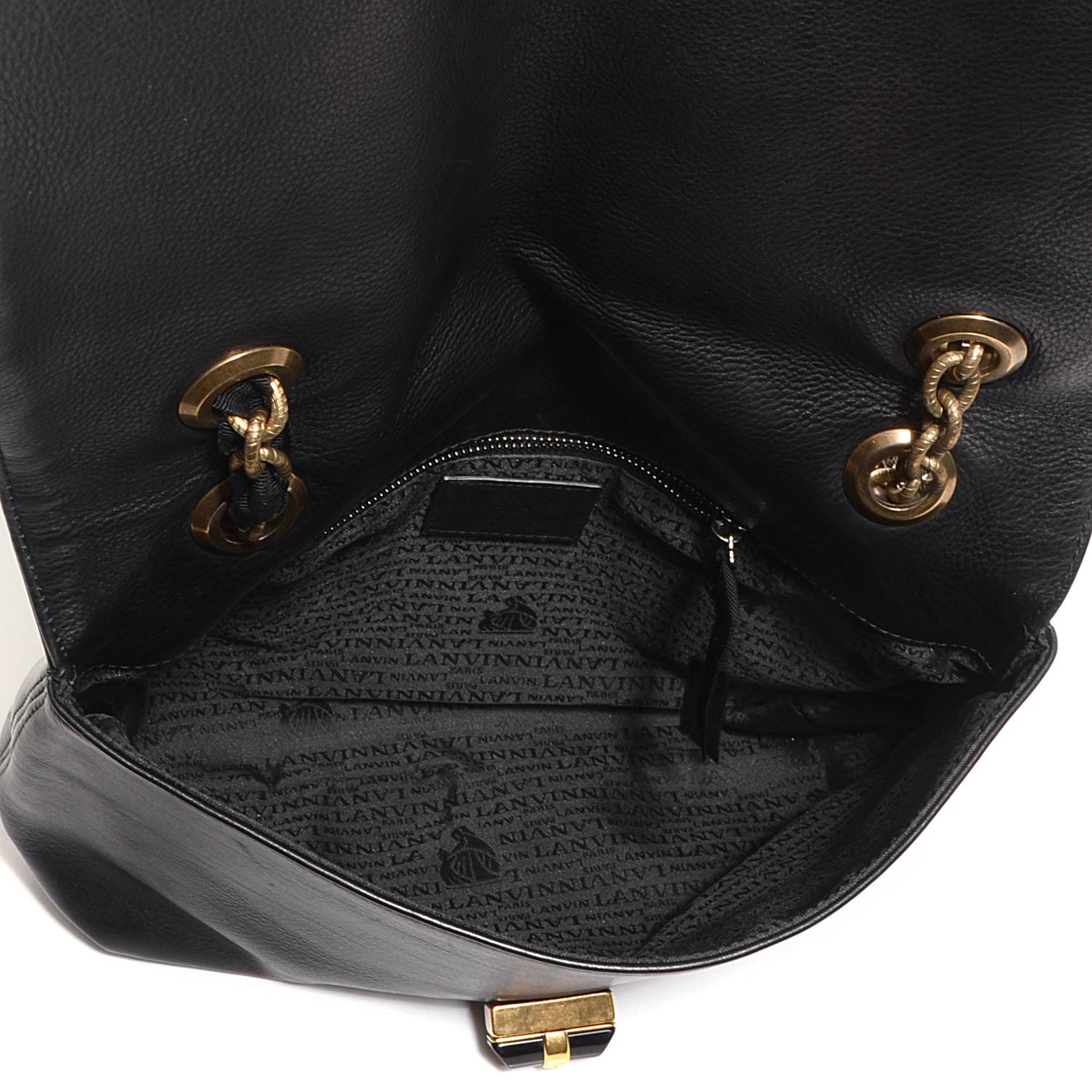 Lanvin Leather Medium Happy Shoulder Bag Black 5 of 8