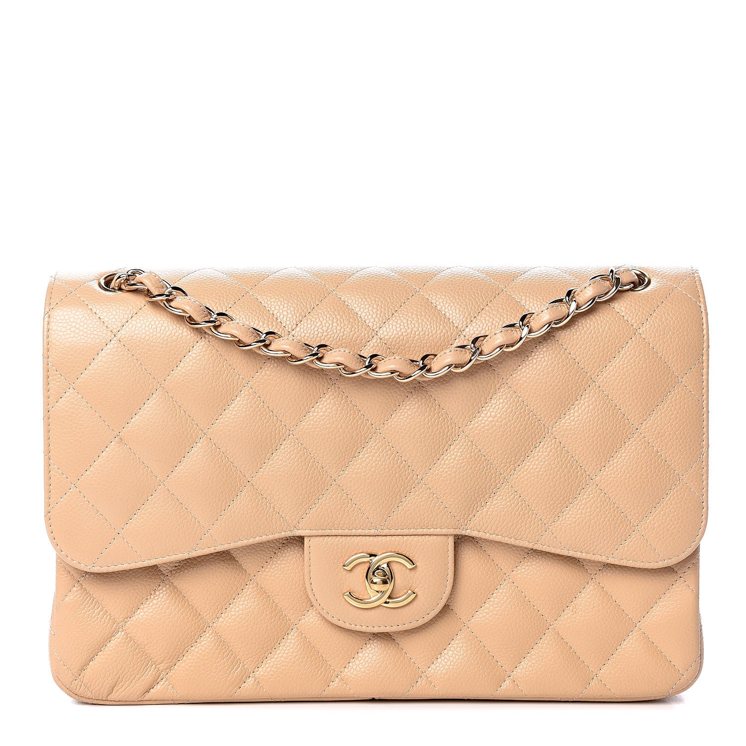 Chanel Caviar Quilted Jumbo Double Flap Beige Clair 1 of 11