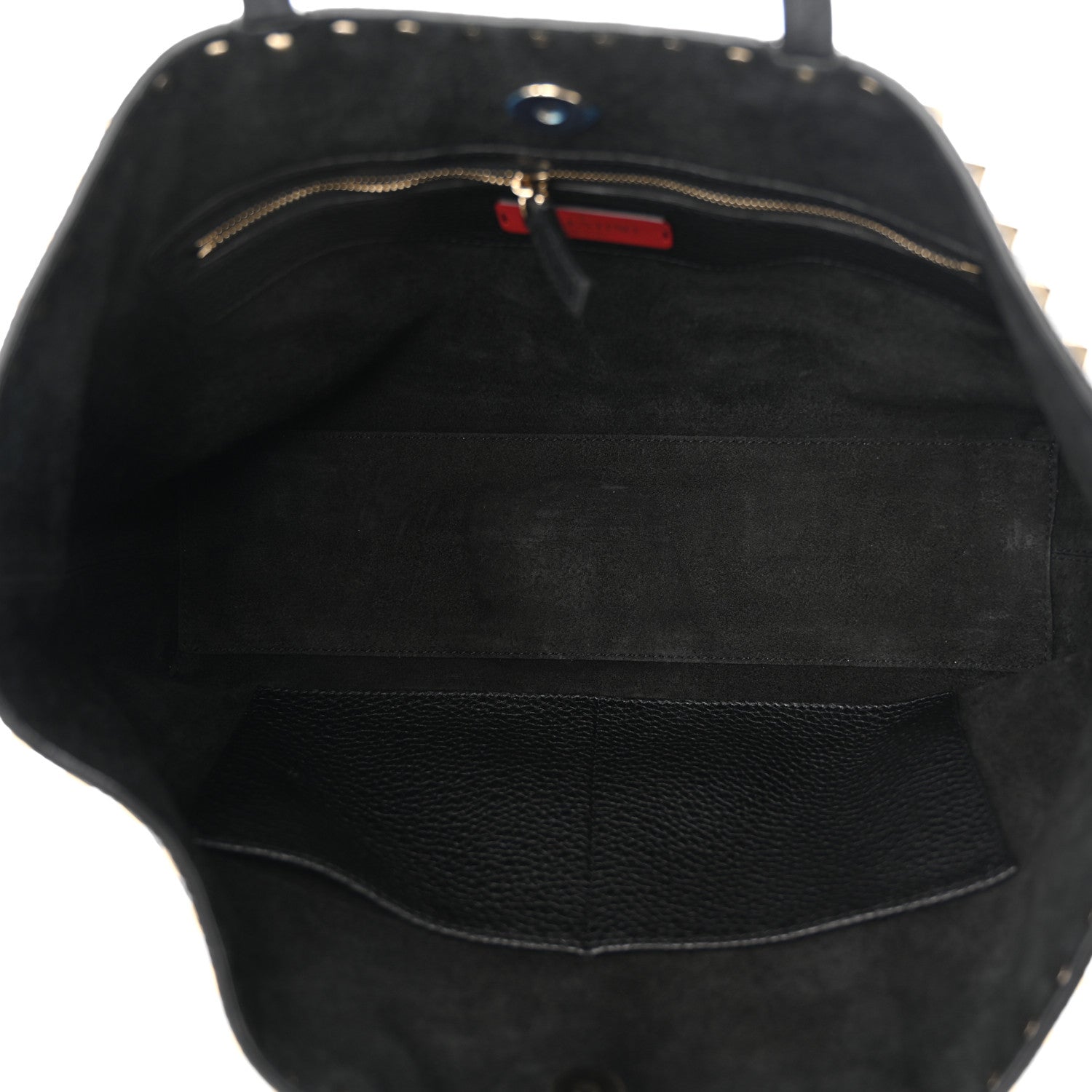 Valentino Garavani Grained Calfskin Small Rockstud Shoulder Tote Black 5 of 12