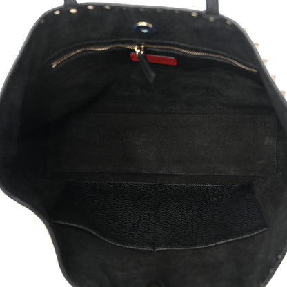 Valentino Garavani Grained Calfskin Small Rockstud Shoulder Tote Black 5 of 12