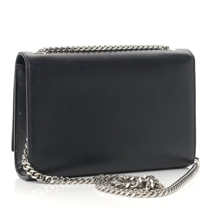 Saint Laurent Grain De Poudre Small Monogram Kate Satchel Black 2 of 9