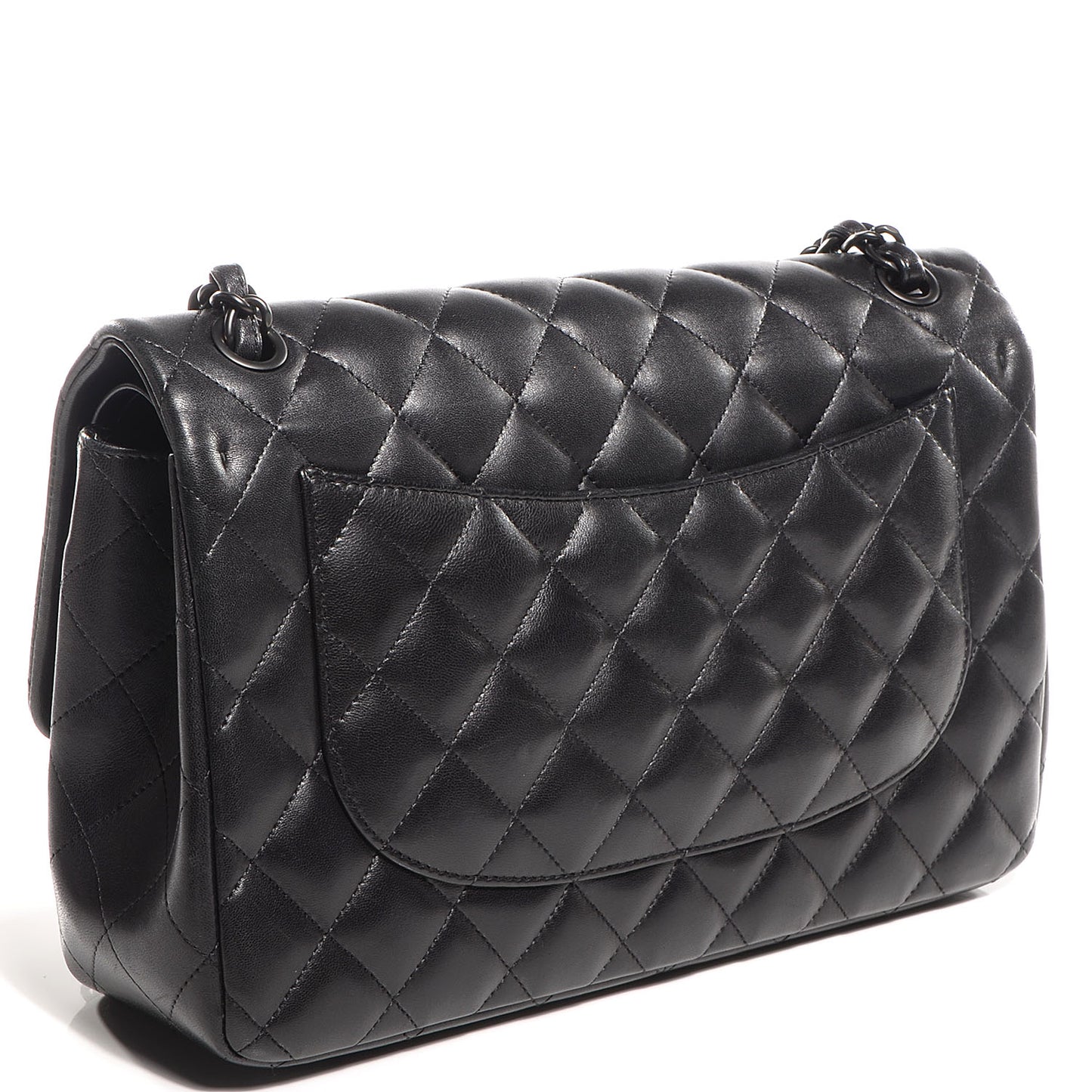 Lambskin Quilted Jumbo Double Flap So Black