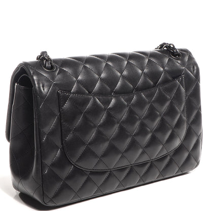 Chanel Lambskin Quilted Jumbo Double Flap So Black 3 of 9