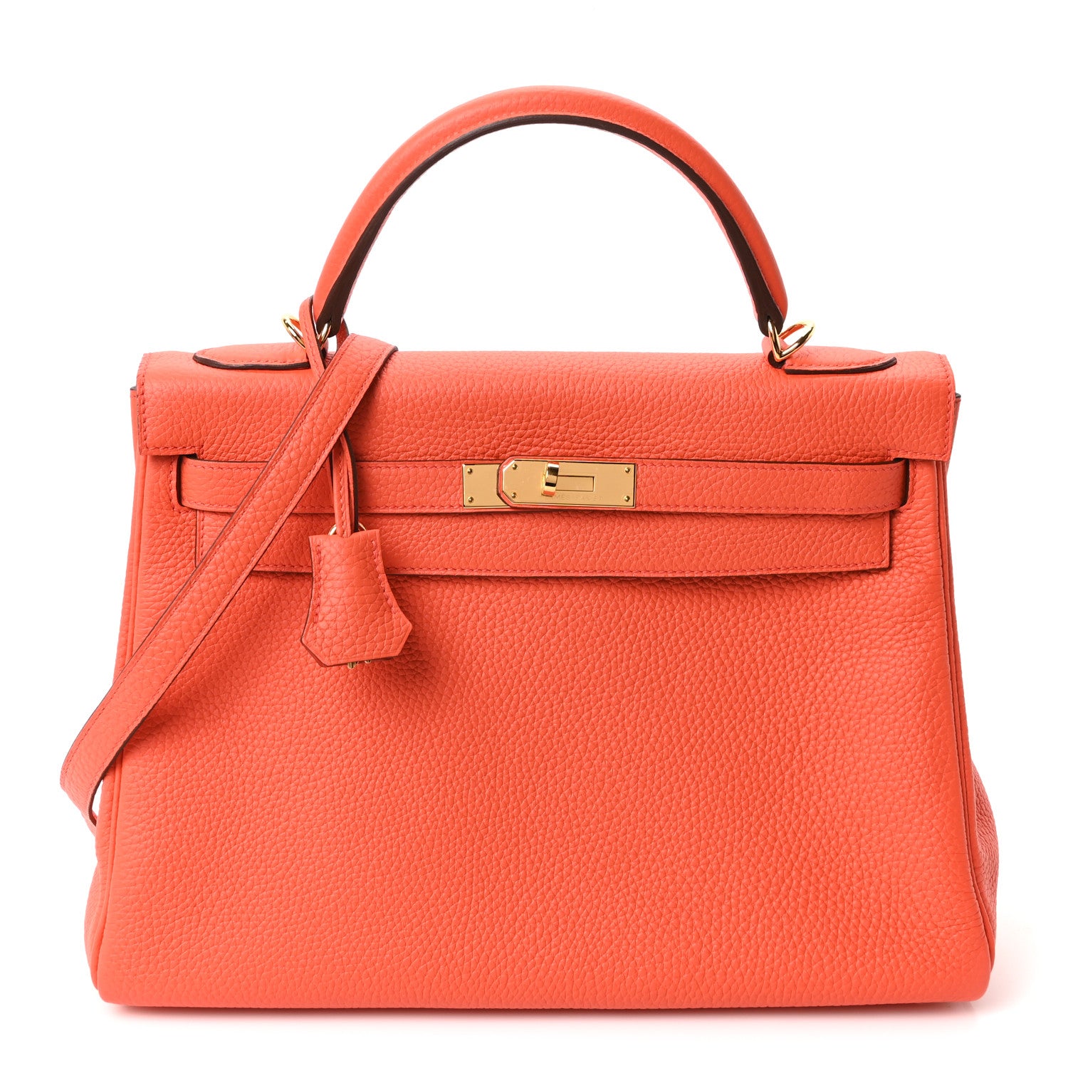 Hermes Togo Kelly Retourne 32 Orange Poppy 1 of 11