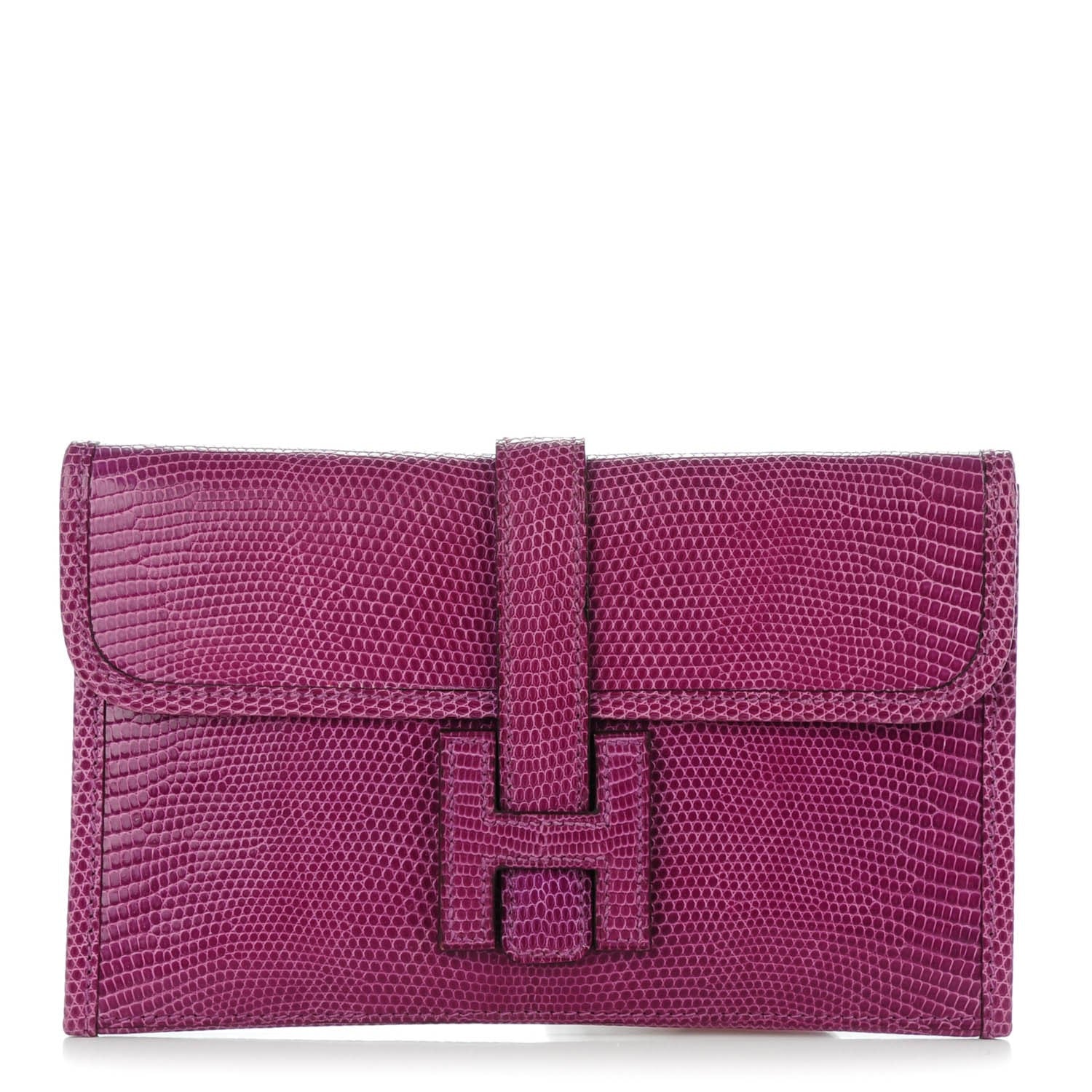 Hermes Lizard Mini Jige Clutch Violet 1 of 7