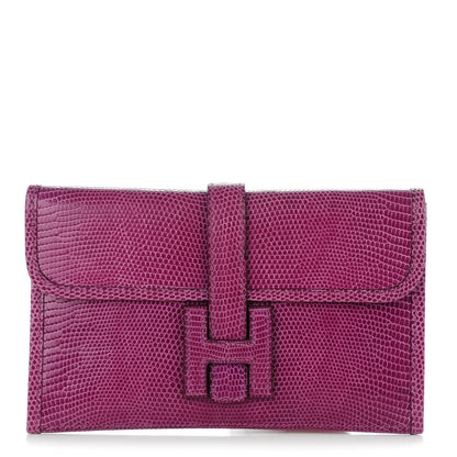 Hermes Lizard Mini Jige Clutch Violet 1 of 7