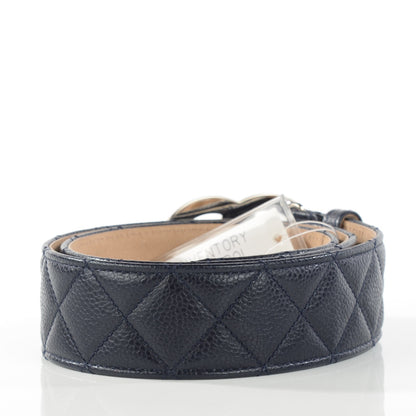 Chanel Caviar Quilted CC Belt 75 30 Navy Blue 2 of 9