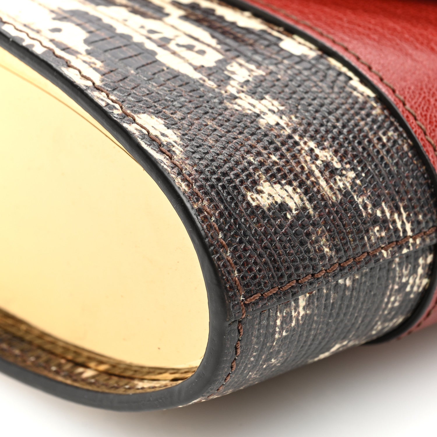 Chloe Calfskin Lizard Embossed Small Aby Lock Sepia Brown 9 of 9