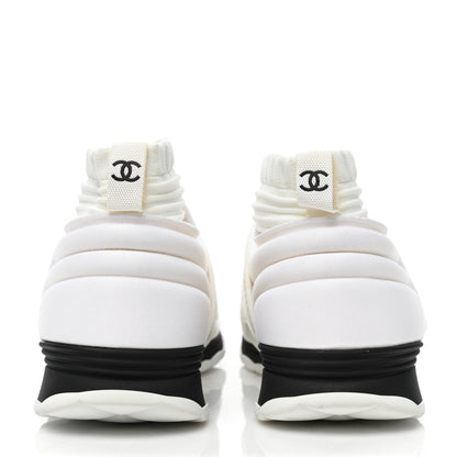 Chanel Stretch Fabric CC Sneakers 37 White 4 of 12