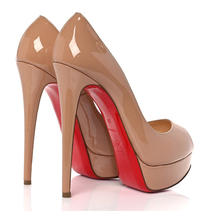 Christian Louboutin Patent Lady Peep 150 Pumps 36 Nude 4 of 8