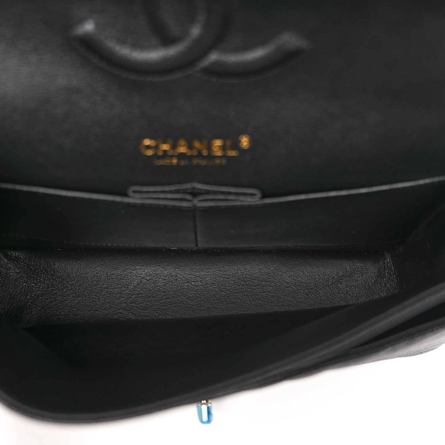 Chanel Caviar Chevron Quilted Medium Double Flap Black 5 of 11