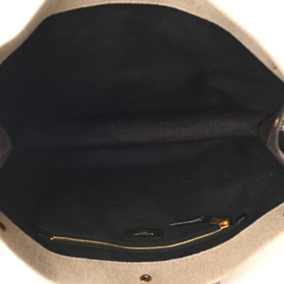 Saint Laurent Linen Calfskin Rive Gauche Tote Natural 5 of 10