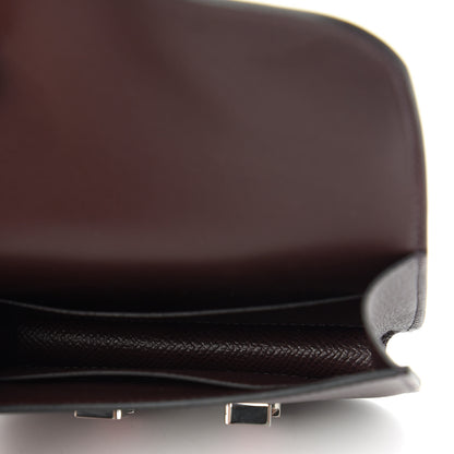 Hermes Epsom Enamel Constance Slim Wallet Rouge Sellier Framboise 5 of 11