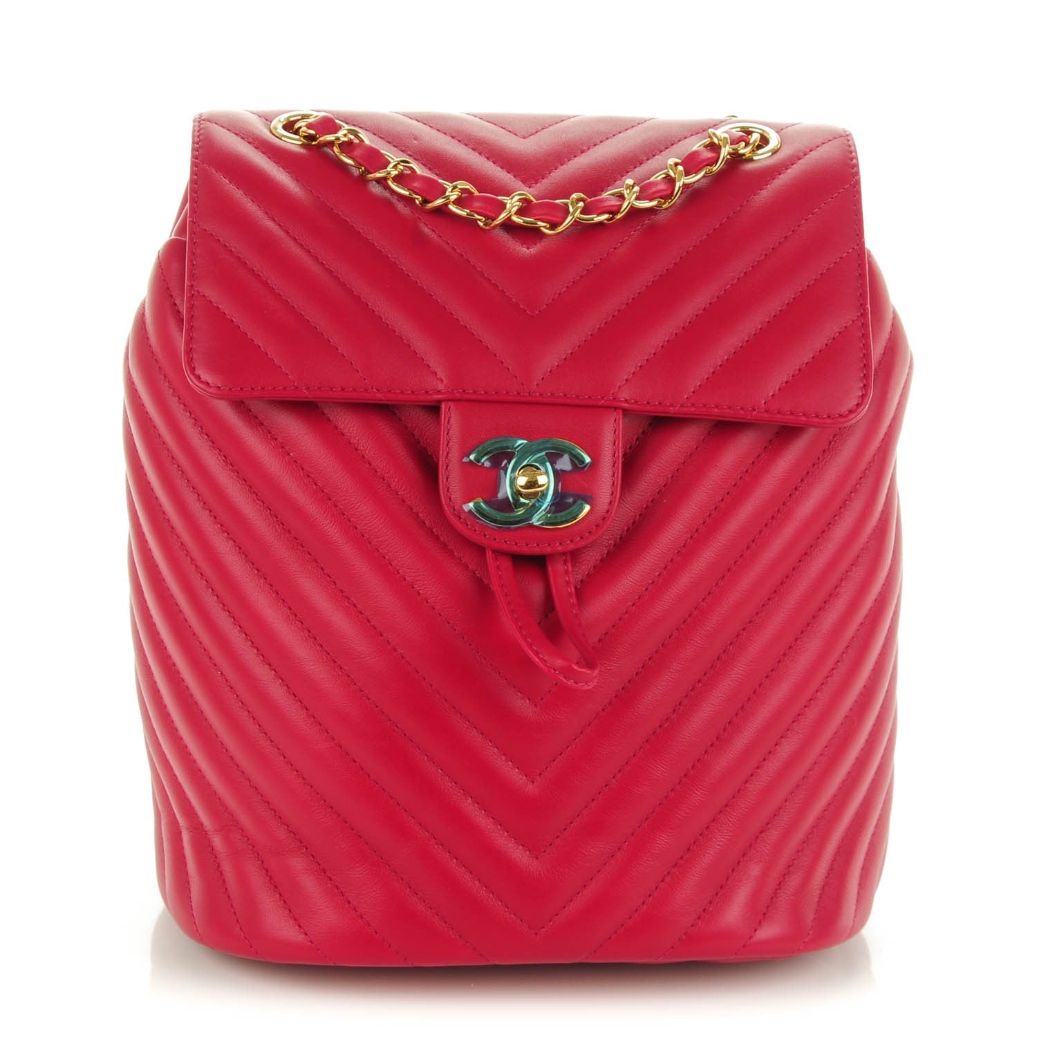 Chanel Calfskin Chevron Quilted Small Urban Spirit Backpack Dark Pink 1 of 7