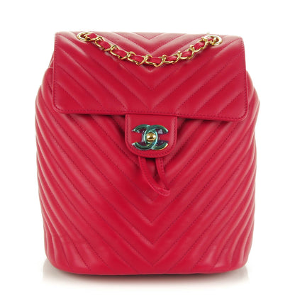 Chanel Calfskin Chevron Quilted Small Urban Spirit Backpack Dark Pink 1 of 7