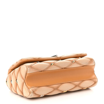 Louis Vuitton Lambskin Studded Malletage GO-14 PM Tan 5 of 14