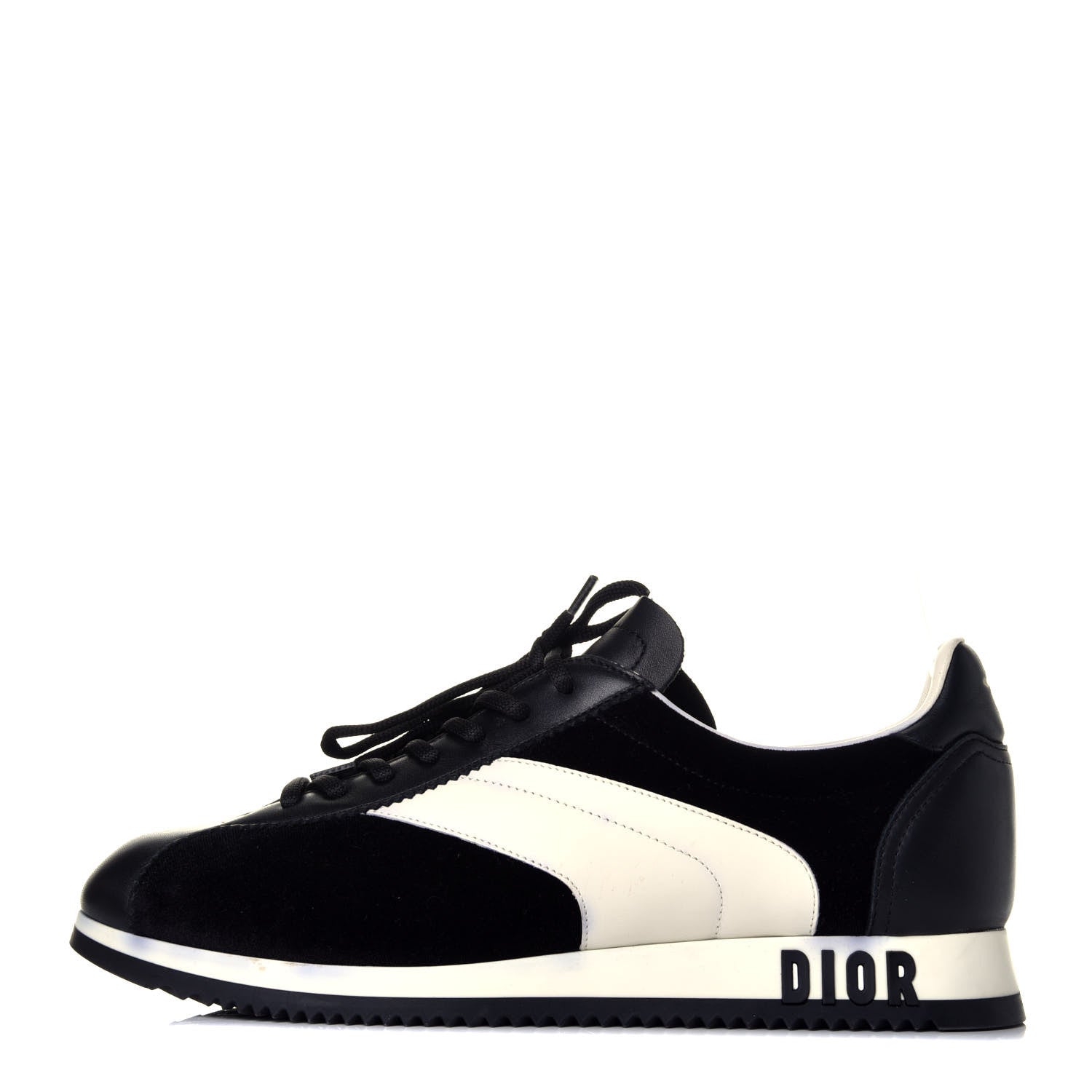 Christian Dior Velvet Mix Diorun Sneakers 40 Black Off White 1 of 11