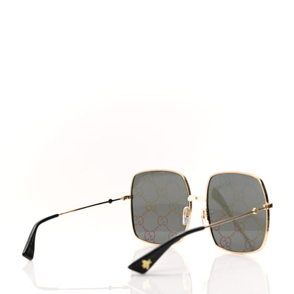 Gucci Metal Rectangular Frame Sunglasses GG0414S Gold Multicolor 4 of 8