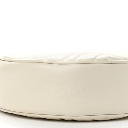 Gucci Calfskin Matelasse Mini GG Marmont Round Shoulder Bag White 9 of 10