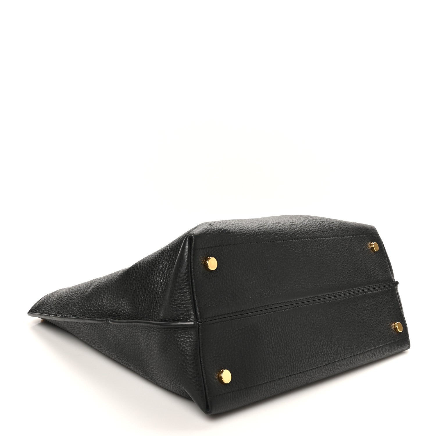 Tom Ford Pebbled Calfskin Alix Padlock Foldover Bag Black 5 of 10