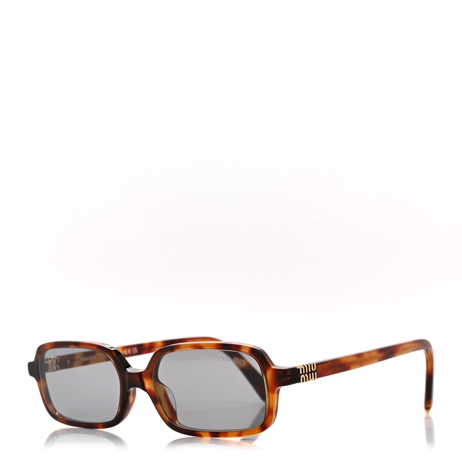 Miu Miu Acetate Rectangle Regard Sunglasses SMU11Z-F Camel Beige 1 of 7