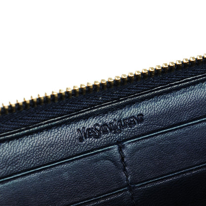Saint Laurent Patent Y Mail Zip Around Wallet Marine 6 of 7