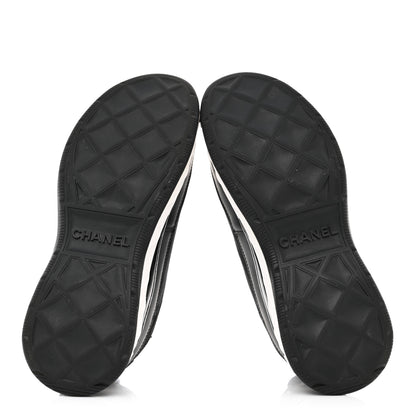 Chanel Velvet Calfskin Mixed Fibers CC Sneakers 38 Black 5 of 9