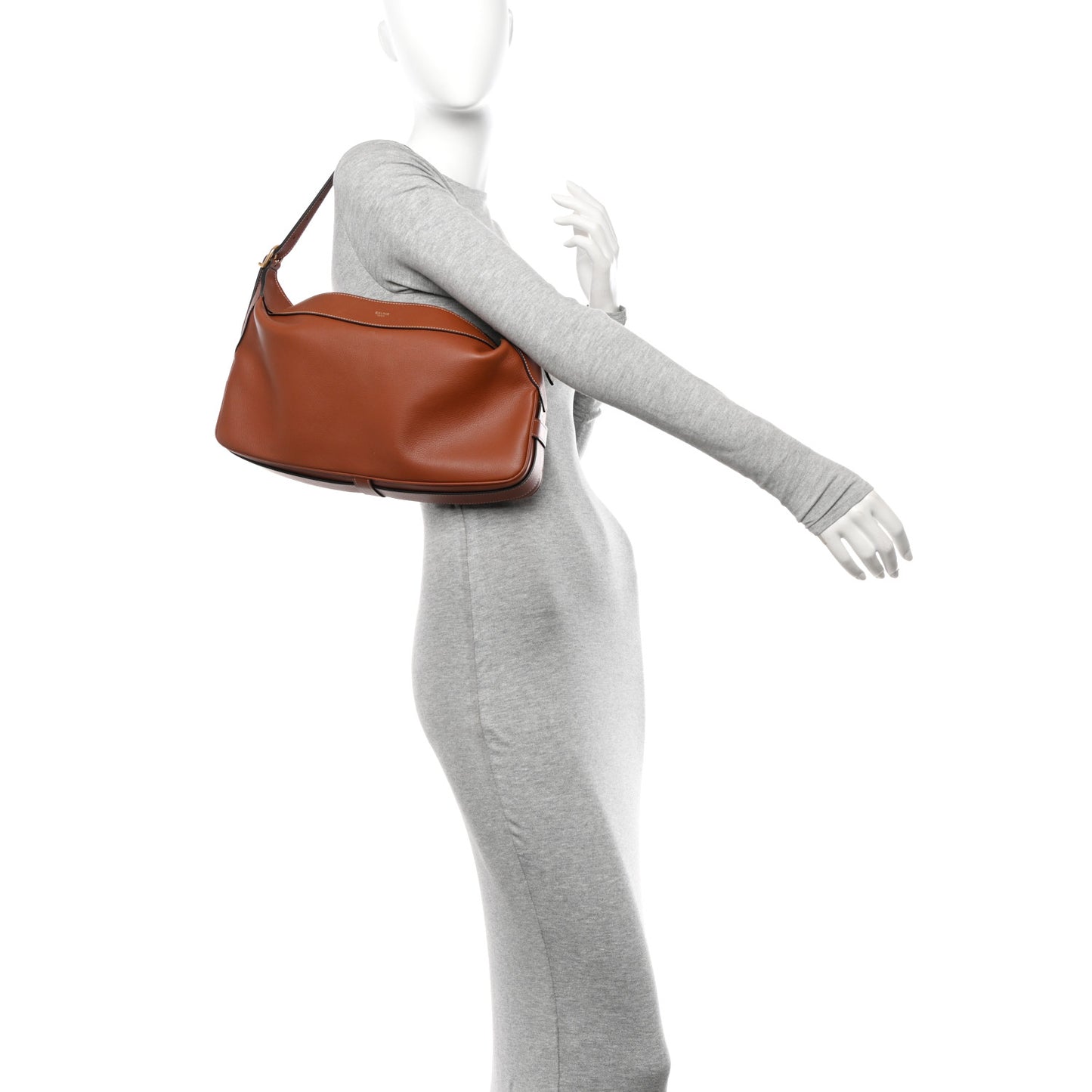 Supple Calfskin Medium Romy Shoulder Bag Tan