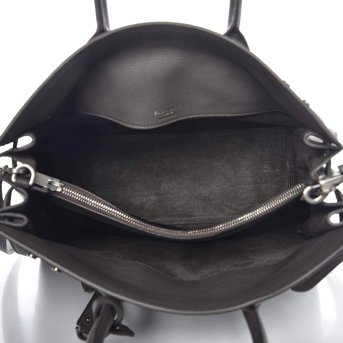 Grained Calfskin Small Supple Sac De Jour Fog