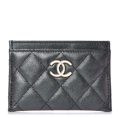 Chanel Iridescent Caviar Quilted Card Holder Black 1 of 10